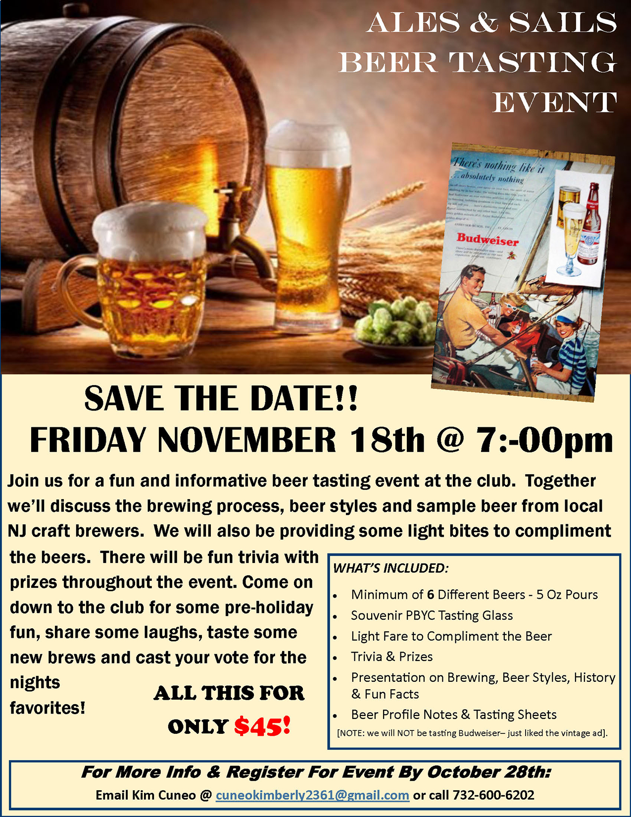PBYC Beer Tasting flyer November 2022