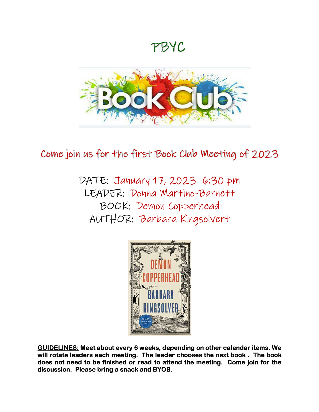 PBYC January 2023 Book Club